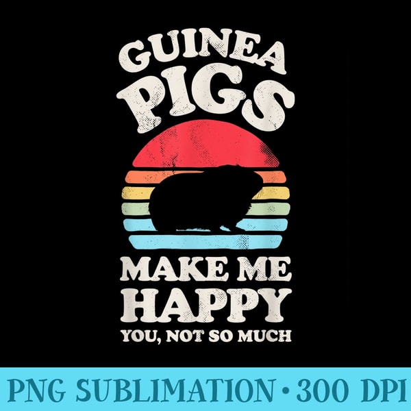 Guinea Pigs Make Me Happy Guinea Pig Rodent Lover Retro Men 0469.jpg