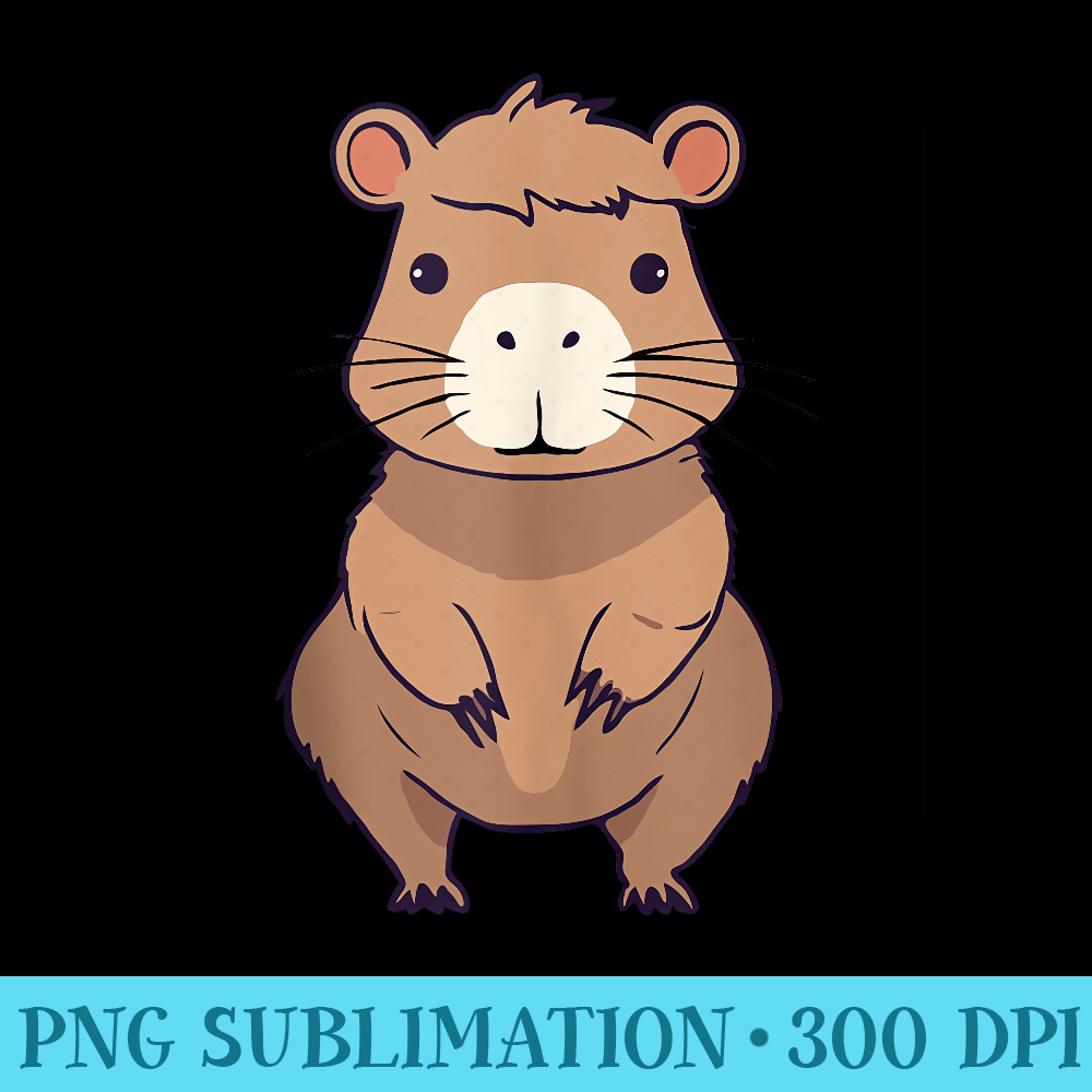 Cute Capybara Water Pig - Shirt Design PNG - Bold & Eye-catching