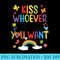 Kiss Whoever The Fuck You Want Rainbow LGBT Gay Les Pride - High Quality PNG Download - Versatile And Customizable Designs