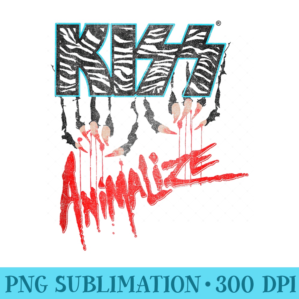 KISS Animalize - Blank Shirt Template PNG - Eco Friendly And Sustainable Digital Products