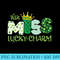 Little Miss Lucky Charm Shamrock Clover St Patricks Day - Shirt Vector Art - Lifetime Access To Purchased Files