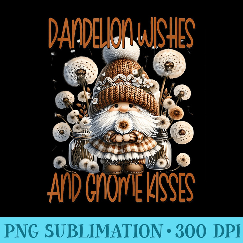 Cute Dandelion Wishes For Mom Life And Spring Gnome - Transparent PNG File Download - Instantly Transform Your Sublimation Projects