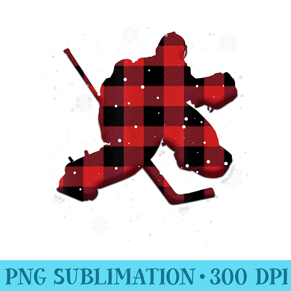 Hockey Goalie Plaid Christmas - PNG Download Transparent Background - Perfect for Creative Projects