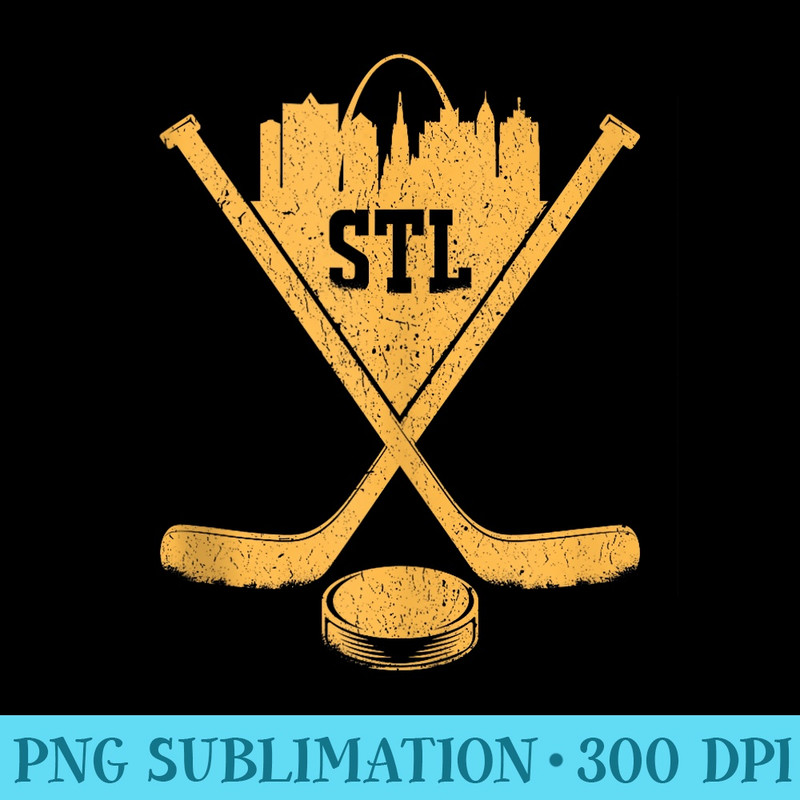 Vintage St. Louis Missouri Skyline Style Hockey Retro - Free Transparent PNG Download - Versatile And Customizable Designs