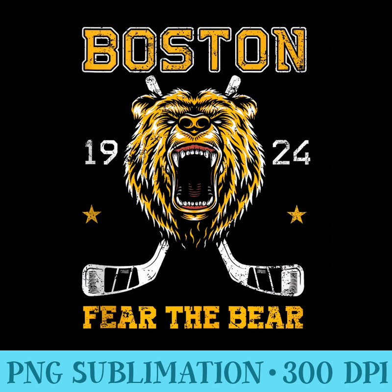 Boston Ice Hockey Fear the Bear - PNG Picture Download - Boost Your Success with this Inspirational PNG Download
