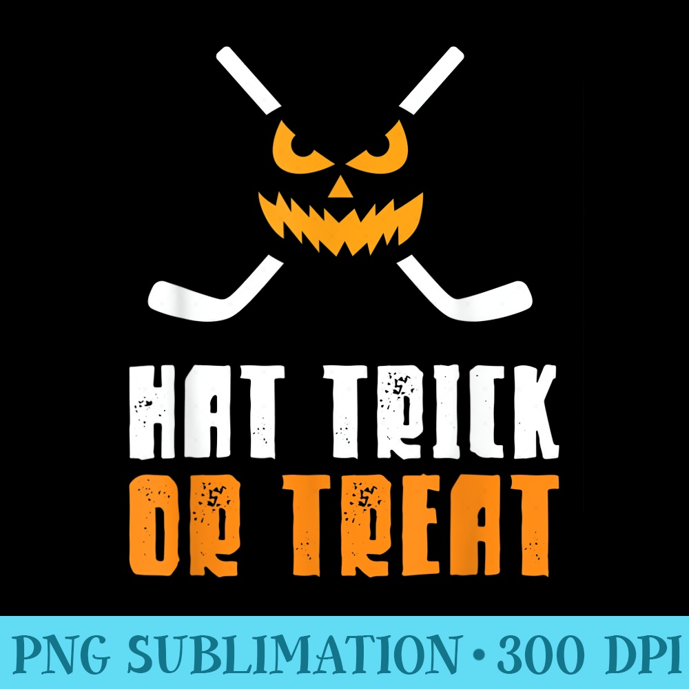 Halloween Hockey Hat Trick Or Treat Halloween Hockey - PNG Download High Quality - Instant Access To Downloadable Files