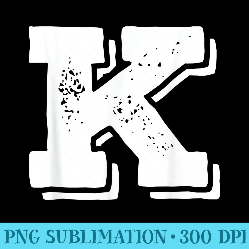 Letter K Capital Alphabet College Varsity Monogram Club - Casual Shirt PNG - Trendsetting And Modern Collections