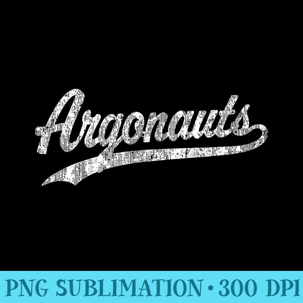 Argonauts T Vintage Sports Name Design - Transparent Shirt Clip Art - High Resolution And Print-Ready Designs
