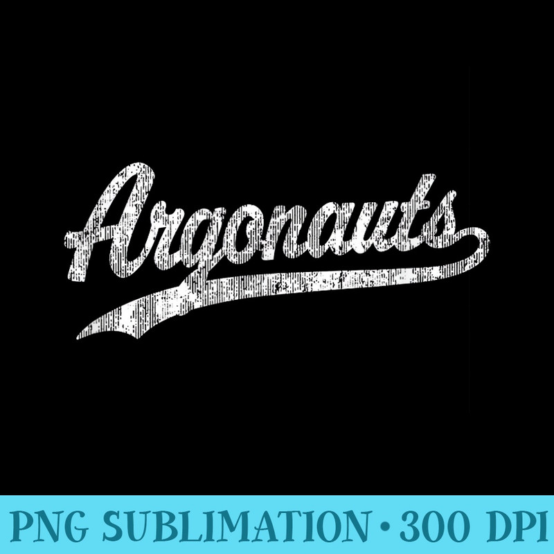 Argonauts T Vintage Sports Name Design - Transparent Shirt Clip Art - High Resolution And Print-Ready Designs