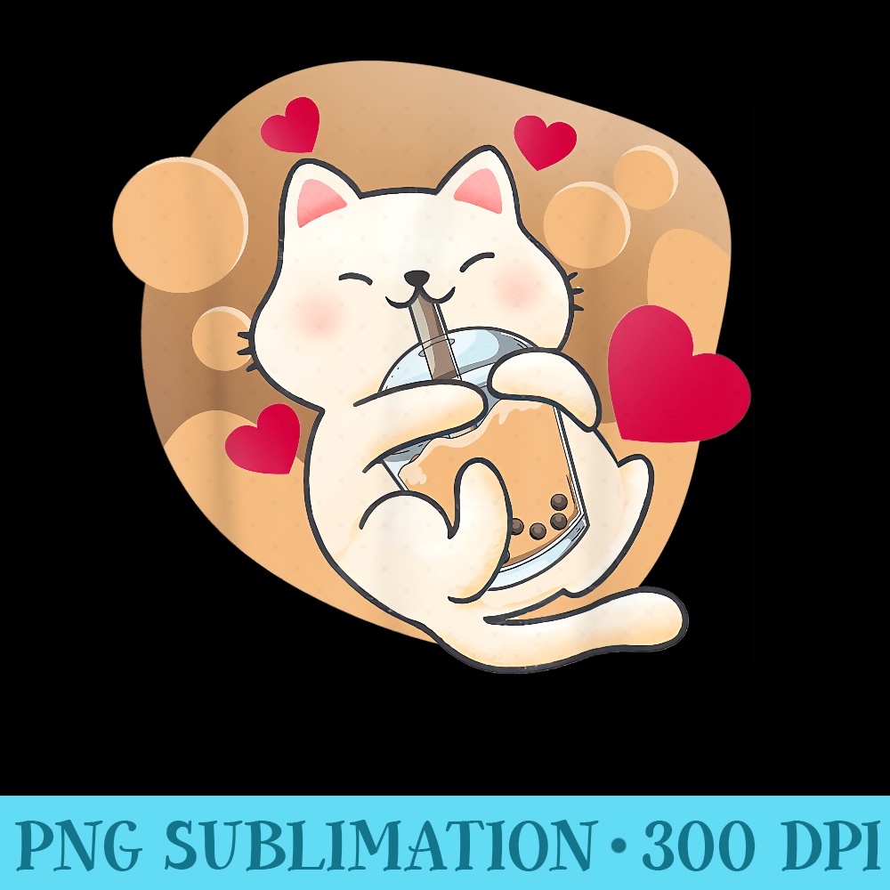 Cat Boba Tea Bubble Tea Anime Kawaii Neko Japanese Girl - PNG Download Website - Add a Festive Touch to Every Day