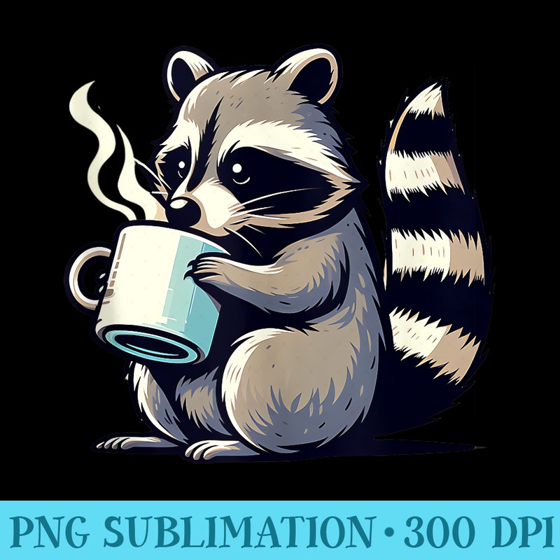 Raccoon Drinks Instant Cup coffee Funny for Women Men coffee - Transparent Shirt Design - Easy-To-Print And User-Friendly Designs
