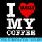 I Heart My Coffee I Love My Coffee For Funny - PNG Download Gallery - Eco Friendly And Sustainable Digital Products