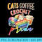 Rainbow Cozy Cats Coffee Crochet and Pride LGBTQ - PNG Download Button - Add a Festive Touch to Every Day