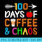 100 Days Of Coffee Chaos 100th Day Of School - PNG Image Download - Stunning Sublimation Graphics