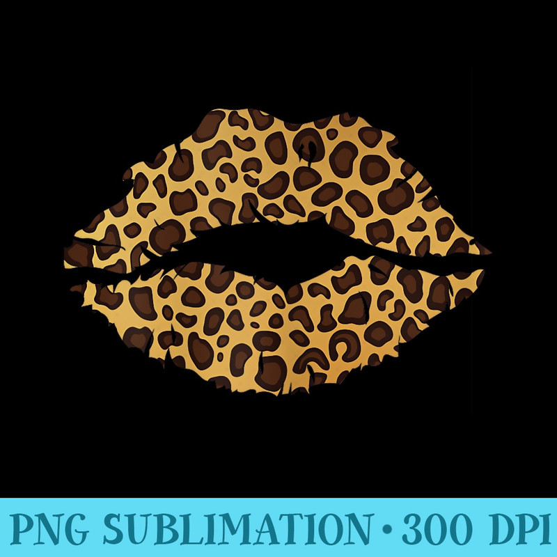 Cool Lips Kiss Me Leopard Print - Free Transparent PNG Download - Vibrant and Eye-Catching Typography