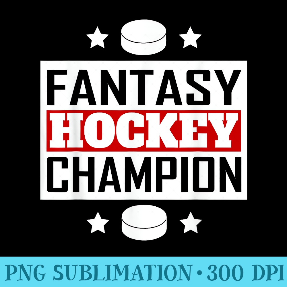 Fantasy Hockey Champion Retro Style - PNG Download Transparent Background - Unique And Exclusive Designs