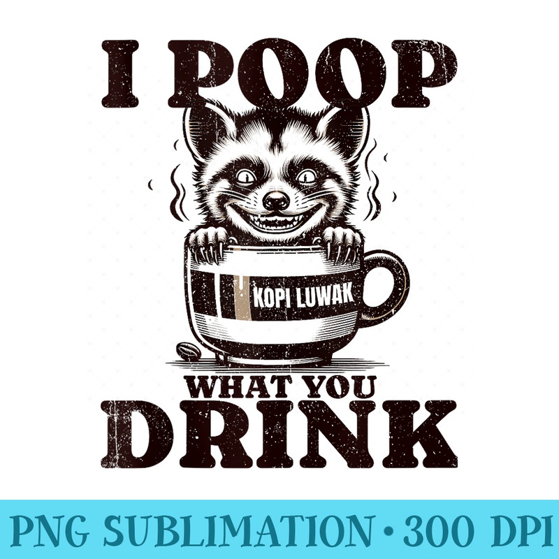I Poop What You Drink Kopi Luwak Coffee Best Coffee - Transparent PNG Download - Transform Your Sublimation Creations