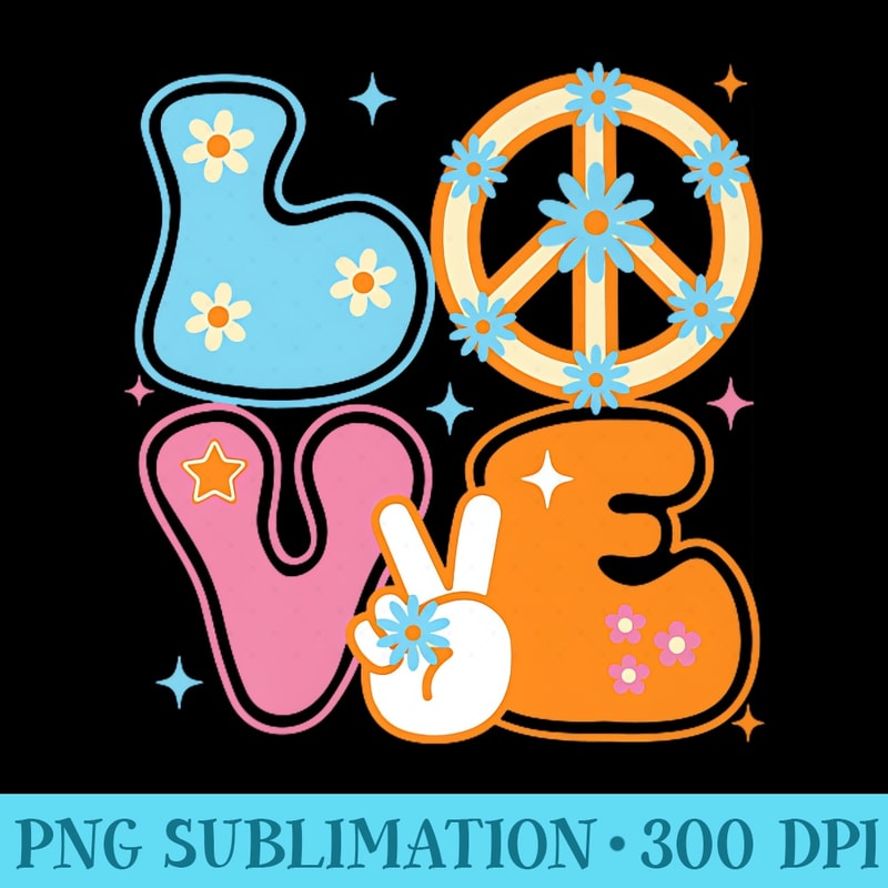 tranquility SIGN LOVE, 60s Seventies era Tie Dye Hippie, Premium - PNG Download Website - Stunning Sublimation Graphics
