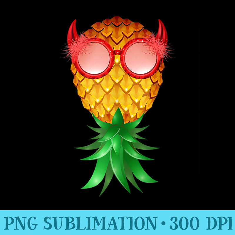 Swinger Upside Down Bad Pineapple Red Glasses Devil Horn - Free Transparent PNG Download - Quick And Seamless Download Process