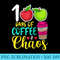 100 Days Of Coffee Chaos Teacher 100th Day Raglan Baseball - PNG design downloads - Transform Your Sublimation Creations