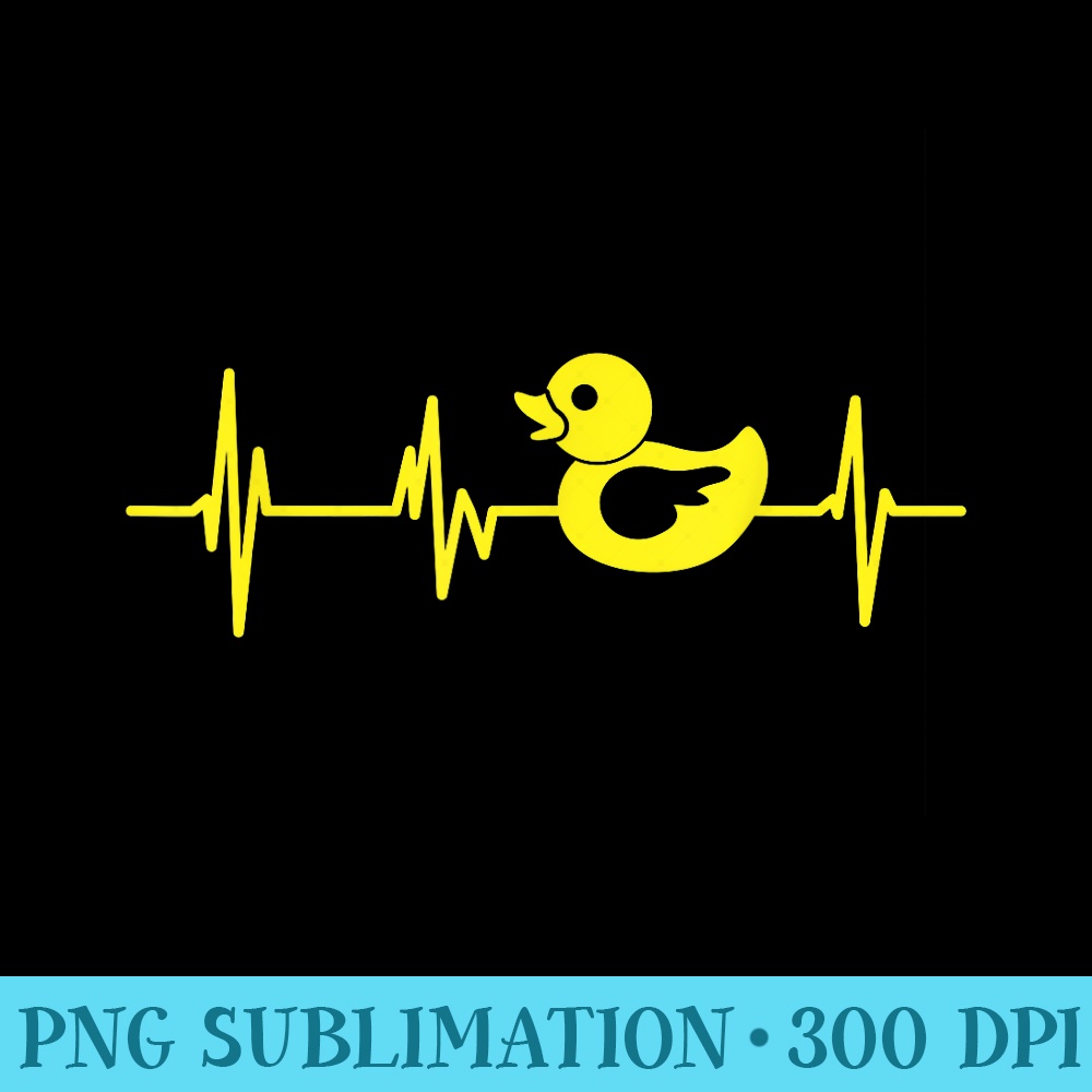 Quack Rubber Duck Heartbeat. Duckie ducky mom dad boy girl - PNG Download Database - Spice Up Your Sublimation Projects