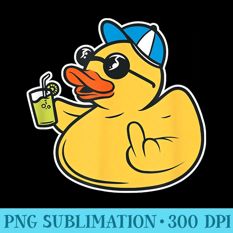 Evil Duck Middle Finger Cheeky Rubber Duck - PNG Download Icon - Transform Your Sublimation Creations