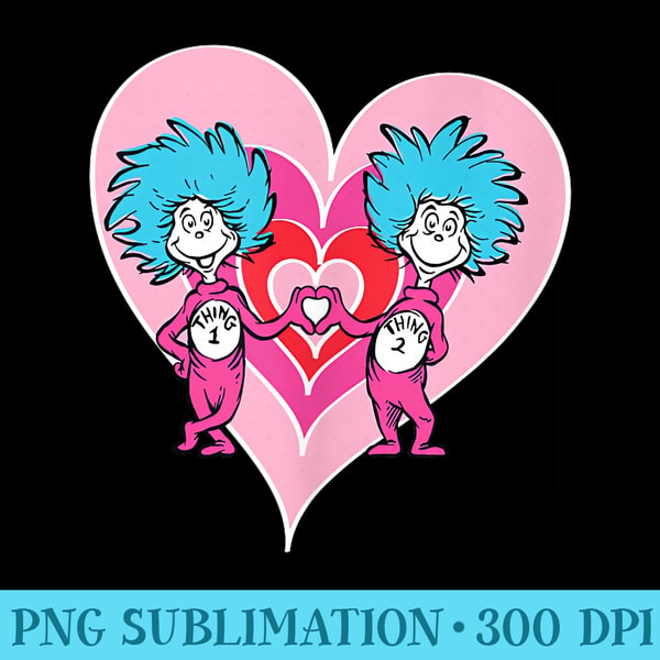 One Thing Heart Dr. Seuss Thing 1 Thing 2 Love - Shirt Illustration PNG | Inspire Uplift