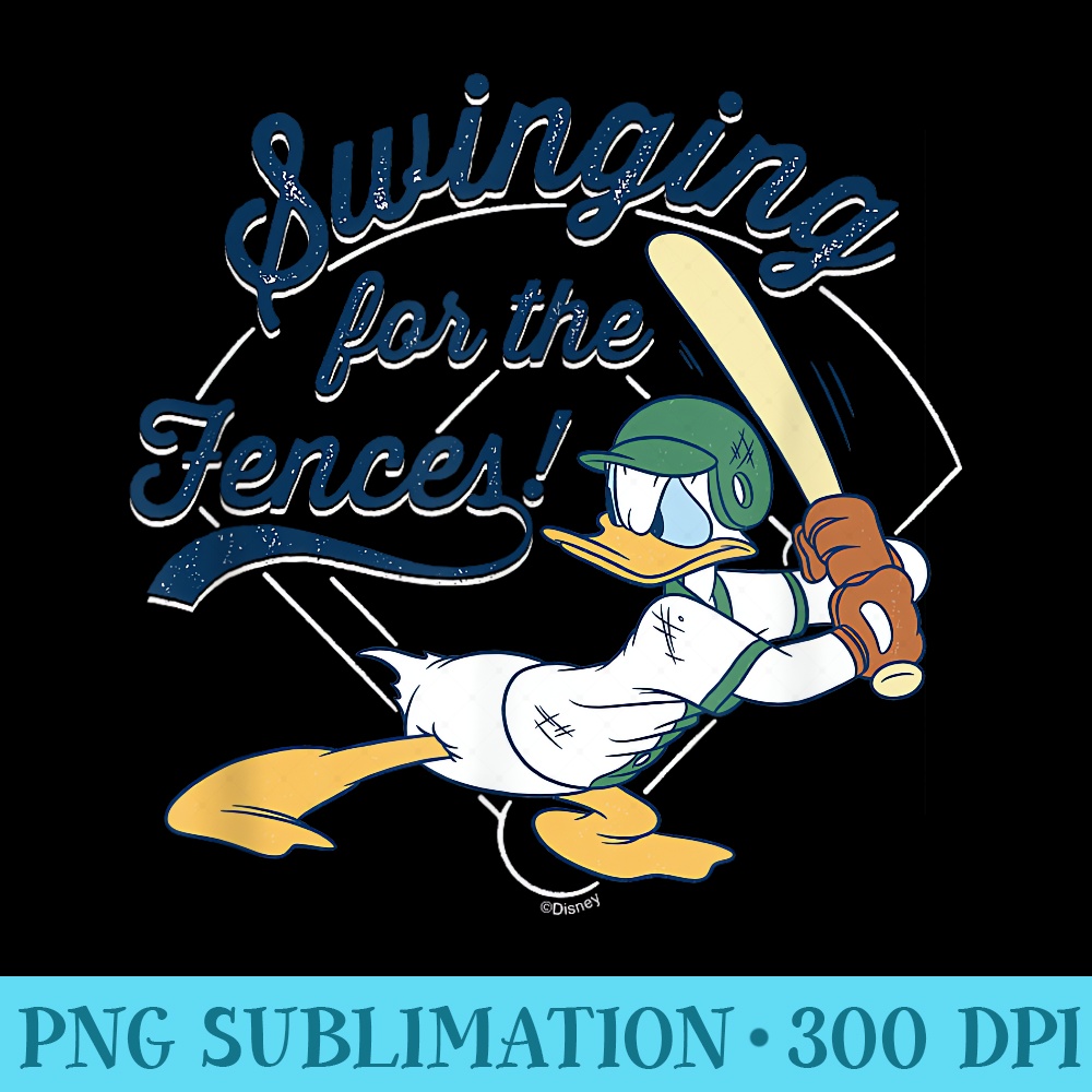 Disney Donald Duck Baseball Swinging for the Fences Sports - PNG Download High Quality - Unlock Vibrant Sublimation Designs