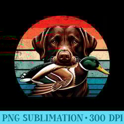 labrador retriever with mallard duck hunting - png file download