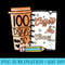 Womens 100 Days Of Coffee Chaos Teachers 100th Day Of School - PNG Download Resource - Lifetime Access To Purchased Files