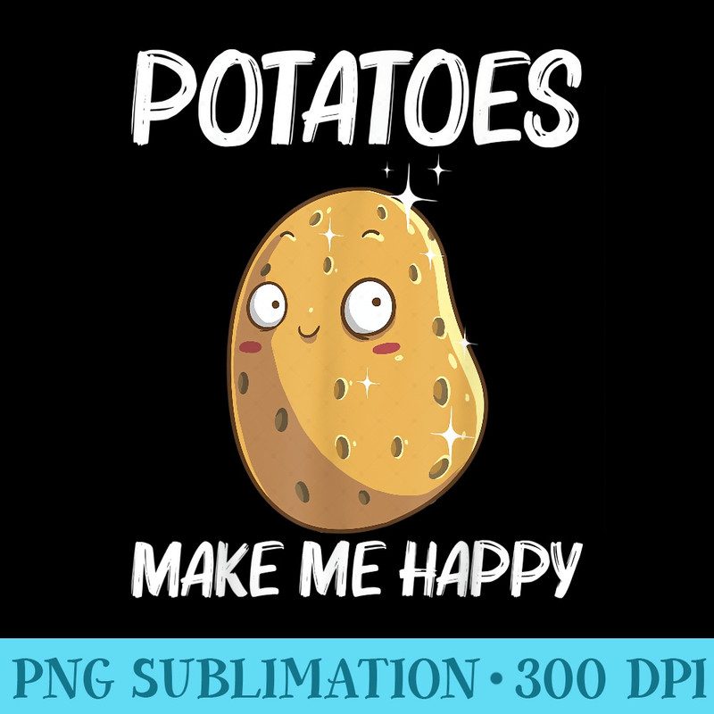 Cute Potato For Vegetable Baked Potato Lovers - PNG Download - Perfect for Sublimation Mastery
