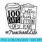 Womens 100 Days Of Coffee Chaos And Lesson Plans u2013 Preschool Life - Mug Sublimation PNG - Defying the Norms