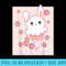 Kawaii Aesthetic Strawberry Ice Cream Bunny Vaporwave - Sublimation PNG Designs - Perfect for Creative Projects
