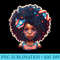 Afro Black Girl US Flag Melanin 4th Of July African American - PNG Download Clipart - Create with Confidence