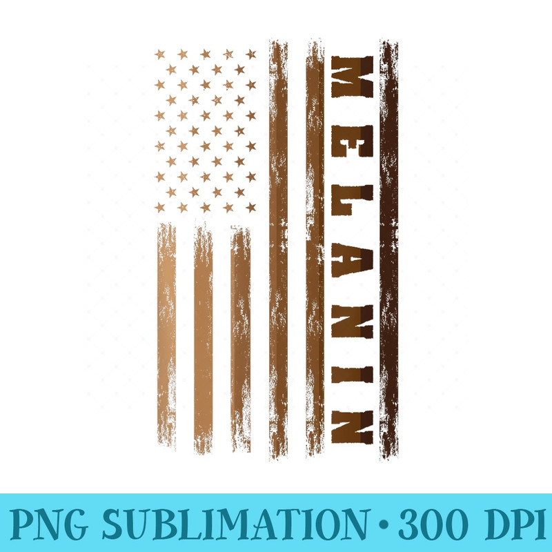 American Flag Melanin Black History African American - Download High Resolution PNG - Bring Your Designs to Life