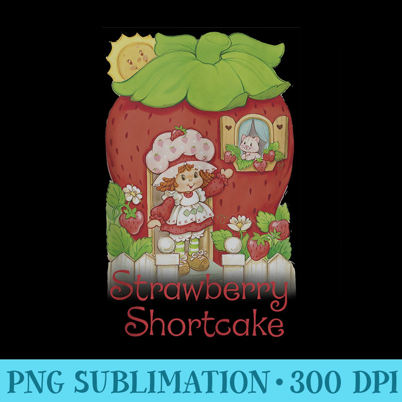Strawberry Shortcake Berry House Poster - Sublimation artwork PNG download - Lifetime Access To Purchased Files