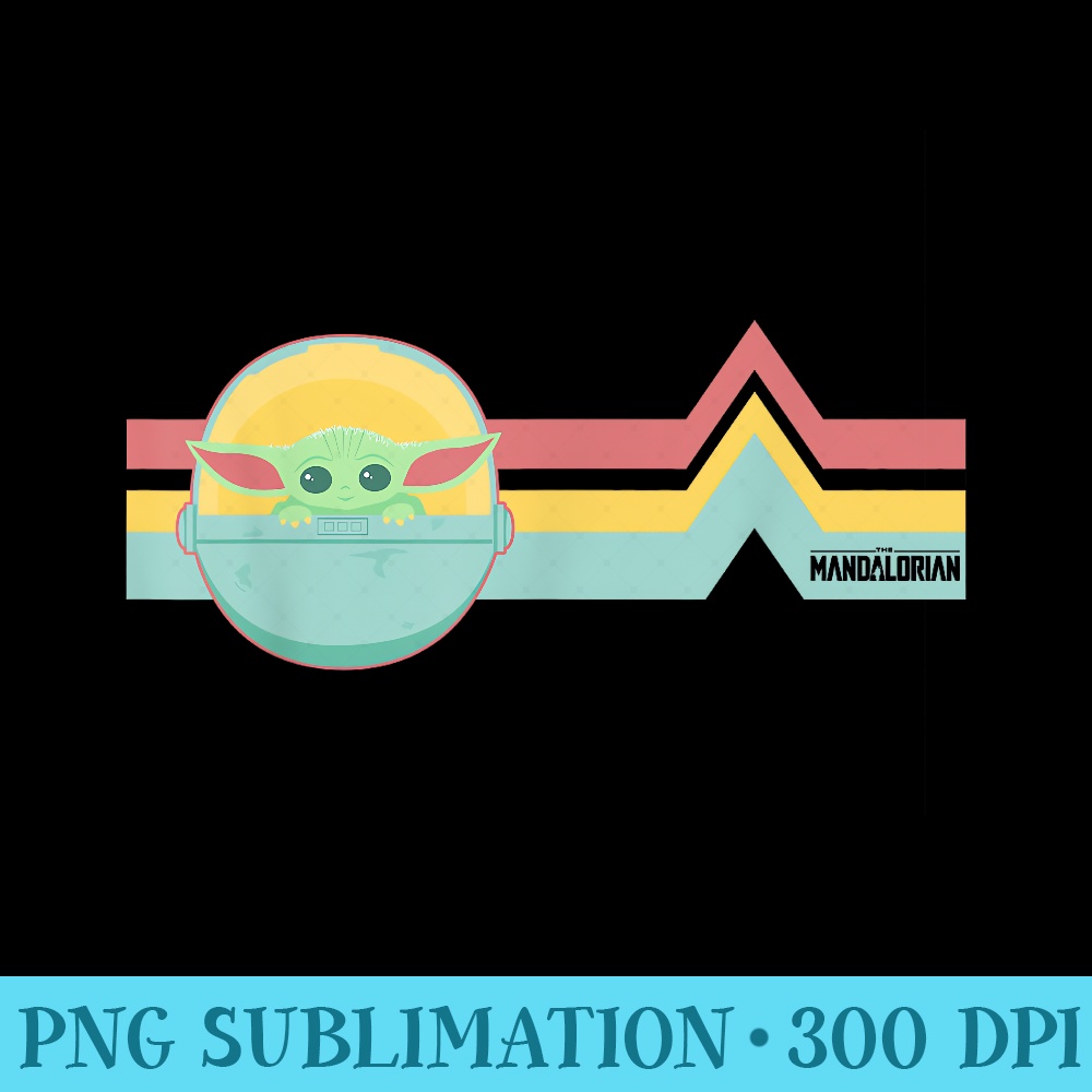 Star Wars The Mandalorian The Child Rainbow Chest Lines - Shirt Printing Template PNG - Unlock Vibrant Sublimation Designs