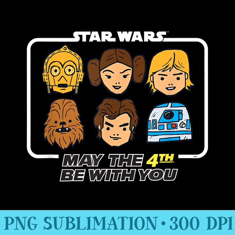 Star Wars May the 4th Be With You Classic Movie Characters - High Quality PNG files - Stunning Sublimation Graphics