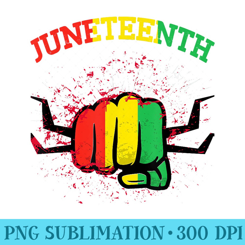 Juneteenth Fist Flag Melanin Black Freedom Day Since 1865 - PNG Clipart Download - Spice Up Your Sublimation Projects