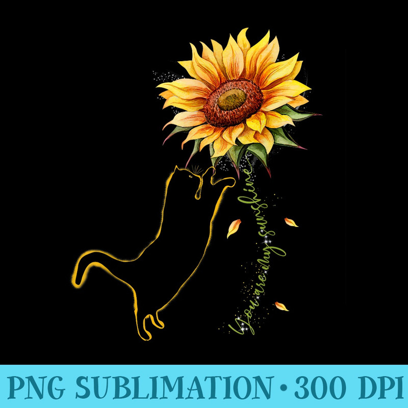Cat Graphic , Cat Sunflower , Cat Sunshine, Cat Lover - PNG Graphics Download - Unleash Your Inner Rebellion