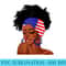 Black Girl US Flag Melanin Afro 4th Of July African American Raglan Baseball - Free PNG Download - Bring Your Designs to Life
