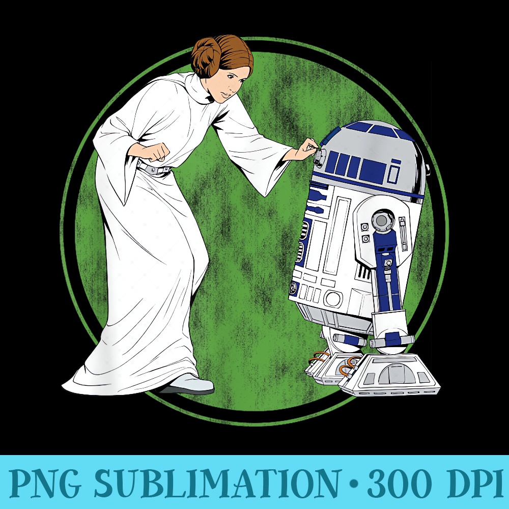 Star Wars Princess Leia and R2D2 - Shirt Print PNG - Perfect for Sublimation Art