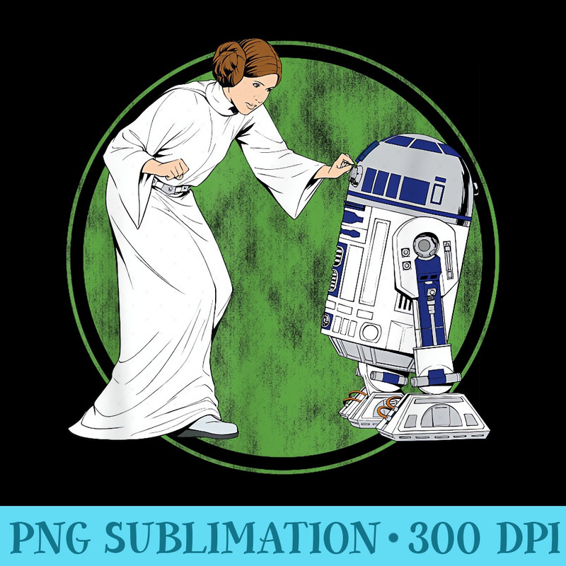 Star Wars Princess Leia and R2D2 - Shirt Print PNG - Perfect for Sublimation Art