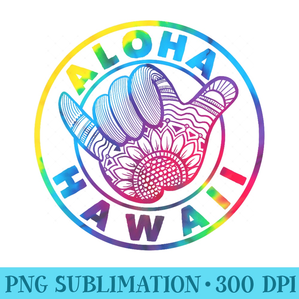 Aloha Shaka Sign Tie Dye, Hawaii - PNG Download Template - Unleash Your Creativity