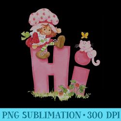 strawberry shortcake hi cute pink vintage garden post premium - transparent png download