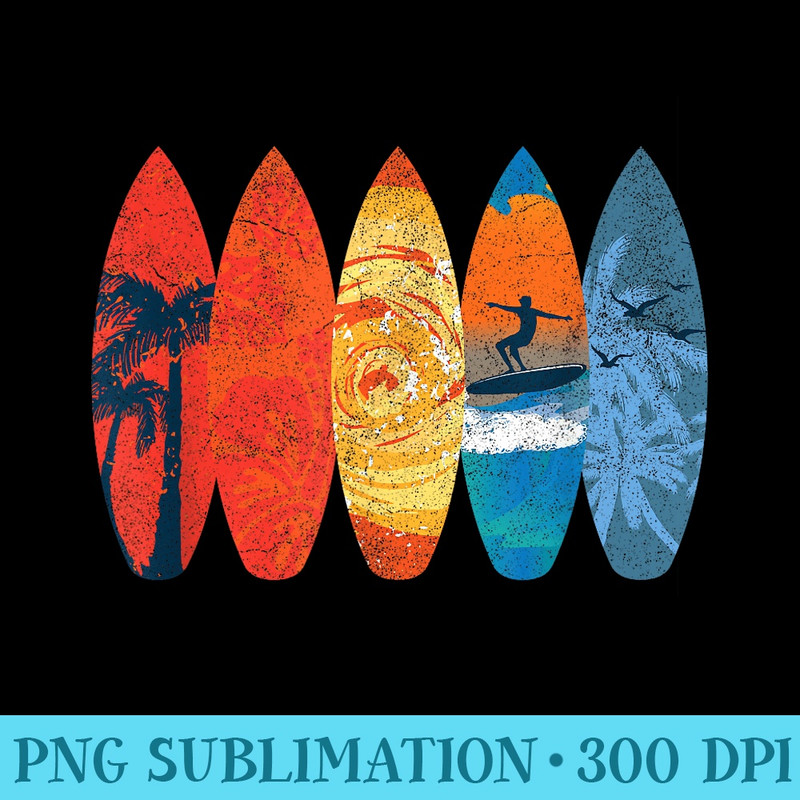 Surfing Surfer Palm Tree Surfboard Sunset Wave - PNG Download Design - Unique And Exclusive Designs
