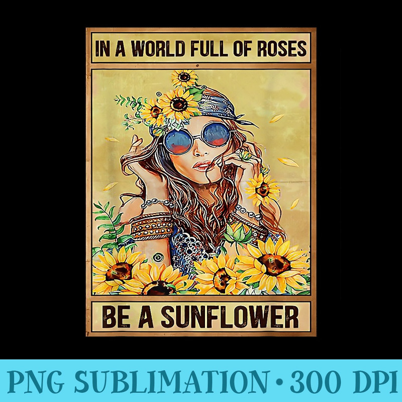 In a world full with roses be a sunflower - PNG Download - Quick And Seamless Download Process