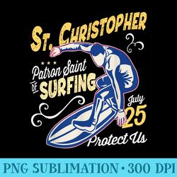 saint christopher surf patron saint of surfing catholic men - png download vector