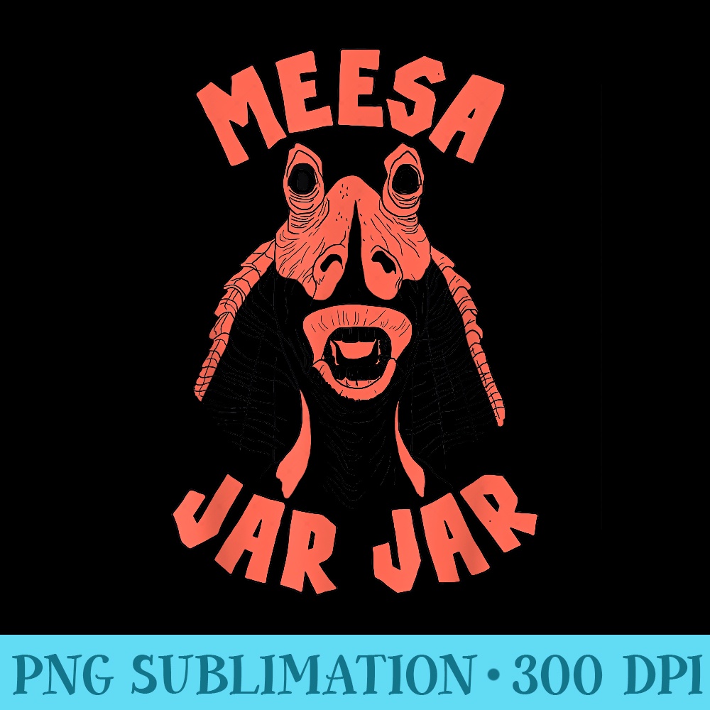 Star Wars Jar Jar Binks Meesa Jar Jar Portrait - PNG Image Download - Perfect for Sublimation Art