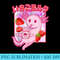 Retro Japanese Style Anime Kawaii Axolotl Strawberry Milk - High resolution PNG download - Create with Confidence